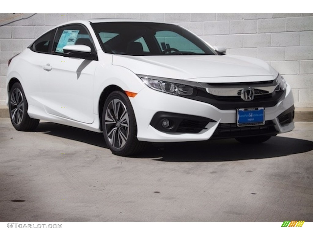 2017 Civic EX-T Coupe - White Orchid Pearl / Black/Gray photo #1