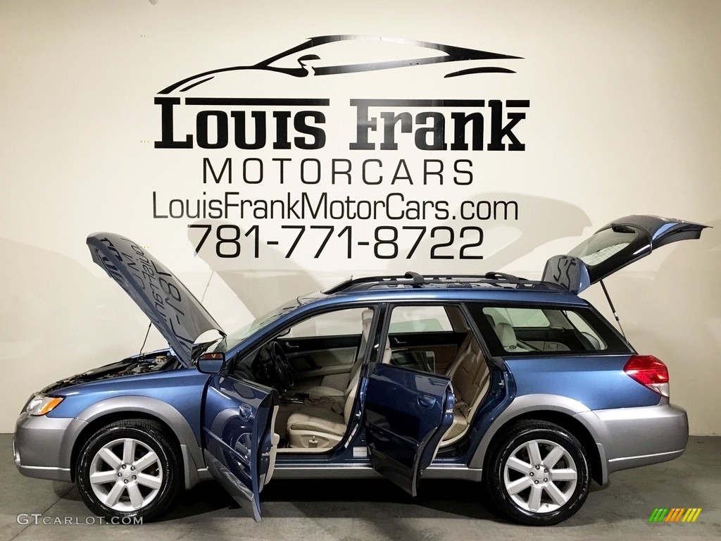 2008 Outback 2.5i Limited Wagon - Newport Blue Pearl / Warm Ivory photo #42