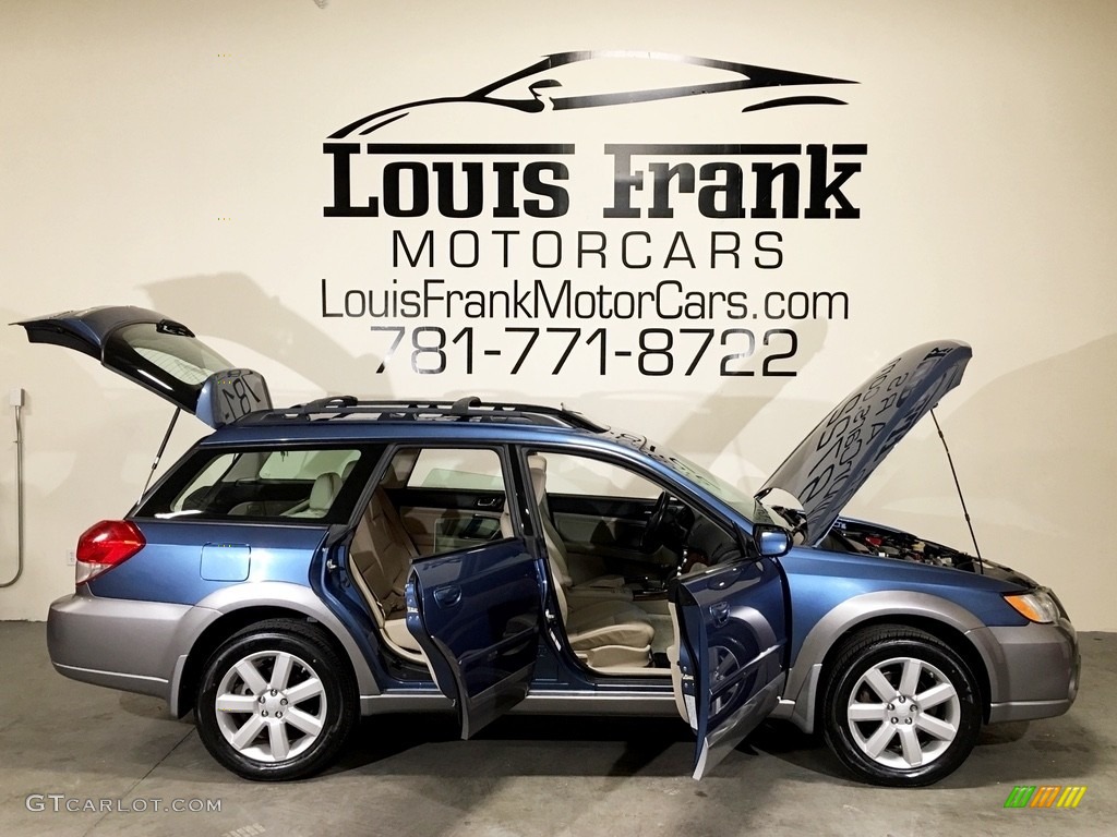 2008 Outback 2.5i Limited Wagon - Newport Blue Pearl / Warm Ivory photo #43