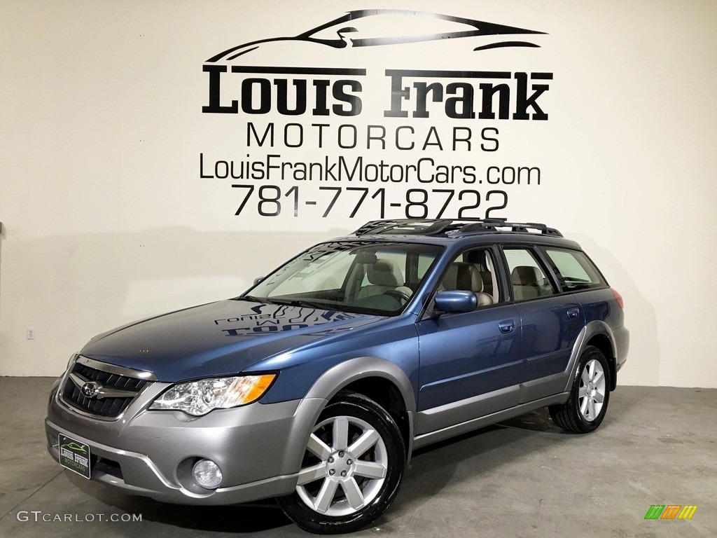 2008 Outback 2.5i Limited Wagon - Newport Blue Pearl / Warm Ivory photo #92