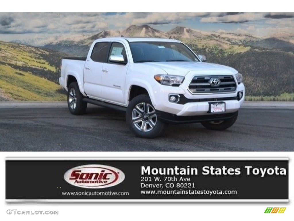 2017 Tacoma Limited Double Cab 4x4 - Super White / Limited Hickory photo #1