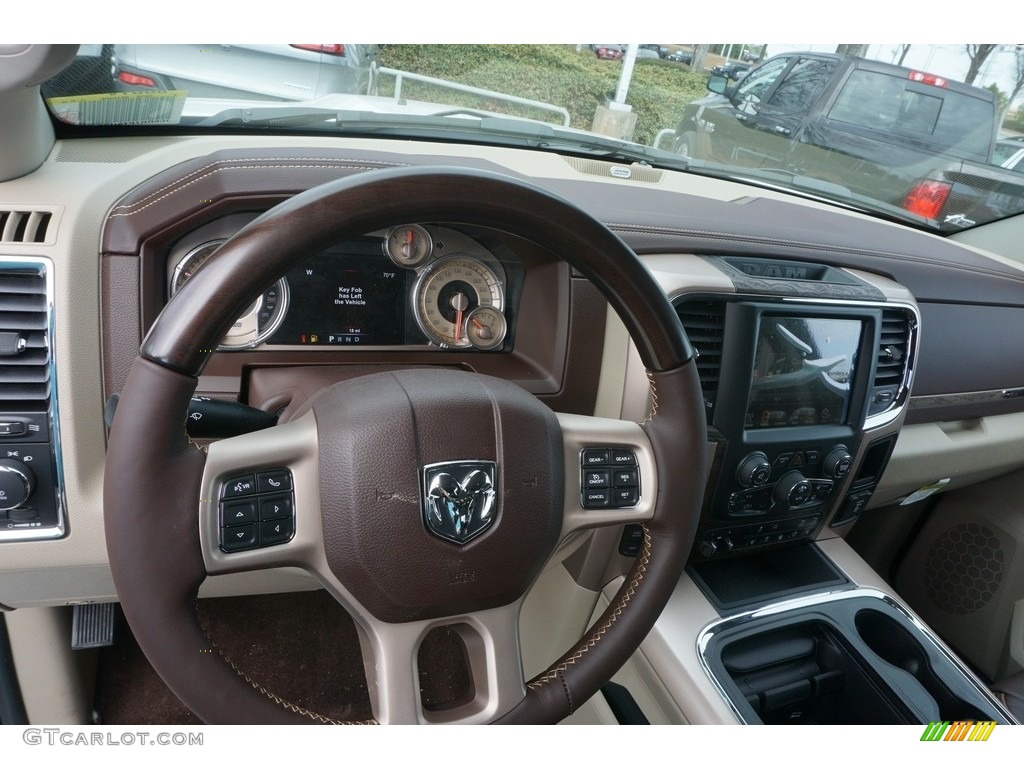 2017 1500 Laramie Longhorn Crew Cab 4x4 - Bright White / Canyon Brown/Light Frost Beige photo #6