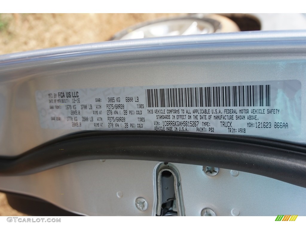 2017 1500 Express Crew Cab - Bright Silver Metallic / Black/Diesel Gray photo #8