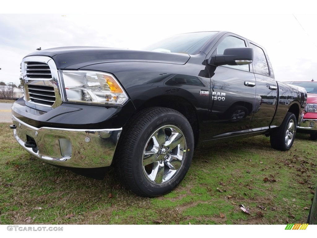 2017 1500 Big Horn Quad Cab 4x4 - Brilliant Black Crystal Pearl / Black/Diesel Gray photo #1