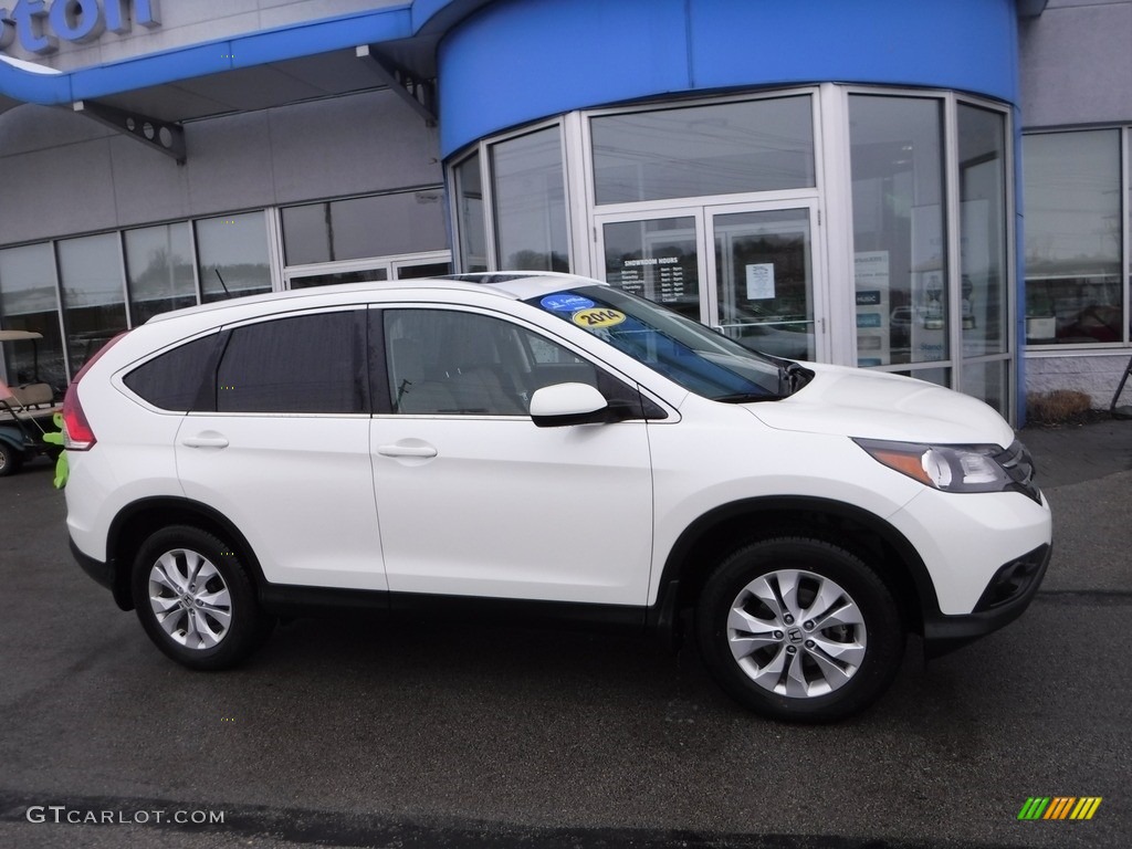 2014 CR-V EX-L AWD - White Diamond Pearl / Beige photo #2