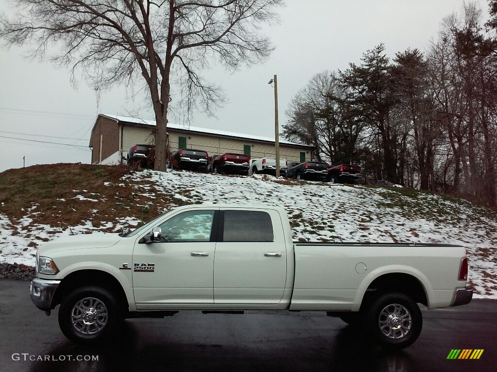 2017 2500 Laramie Crew Cab 4x4 - Pearl White / Canyon Brown/Light Frost Beige photo #1