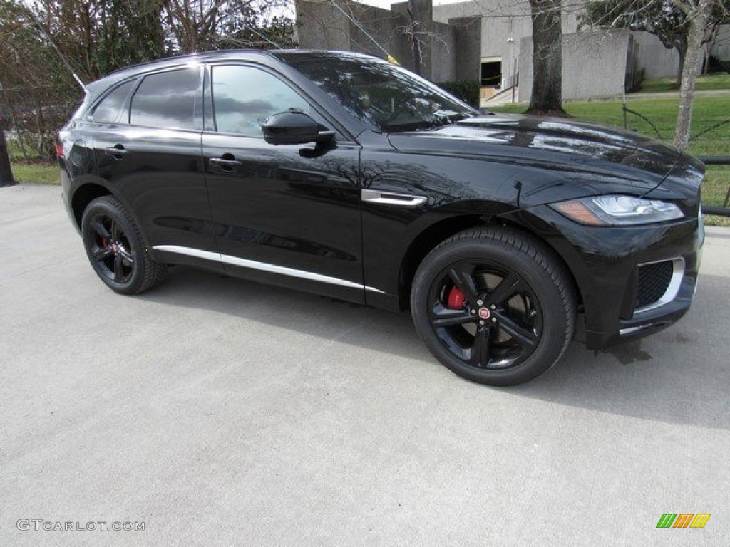 2017 F-PACE 35t AWD S - Ultimate Black / Jet w/Red photo #1