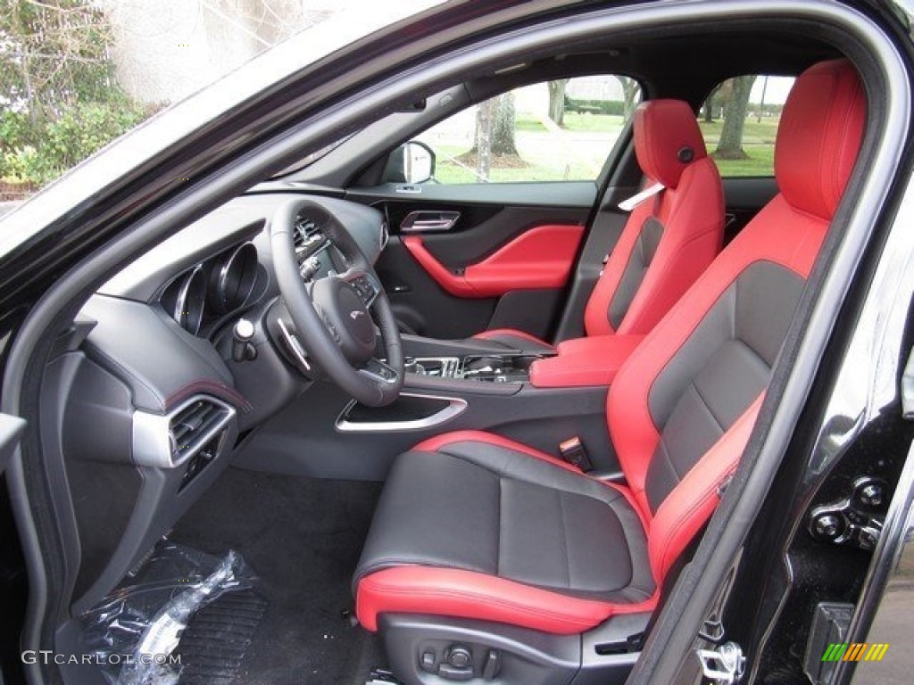 Jet w/Red Interior 2017 Jaguar F-PACE 35t AWD S Photo #118052157