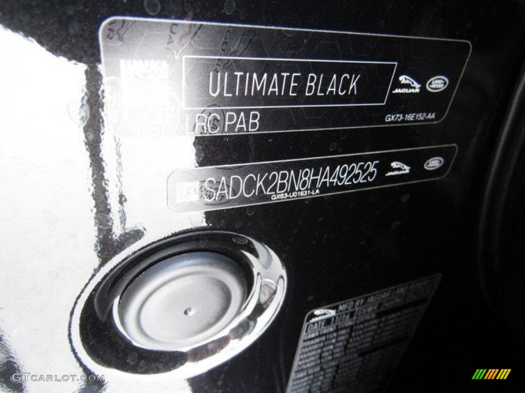 2017 F-PACE Color Code PAB for Ultimate Black Photo #118053285