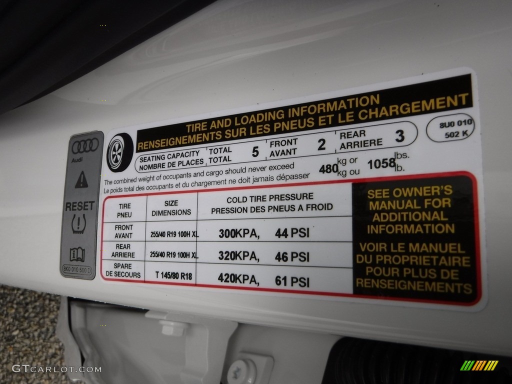 2017 Audi Q3 2.0 TFSI Premium Plus quattro Info Tag Photos