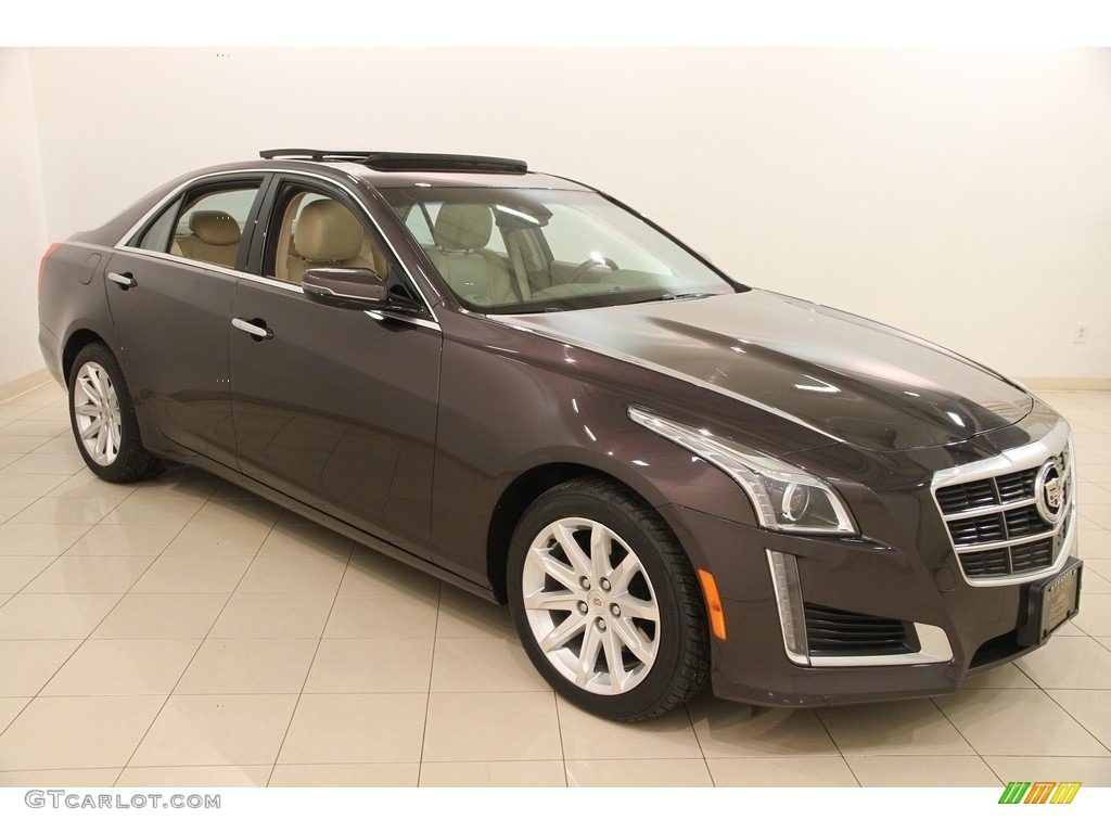 2014 CTS Luxury Sedan AWD - Majestic Plum Metallic / Light Cashmere/Medium Cashmere photo #1