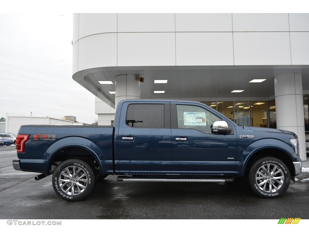 2017 F150 Lariat SuperCrew 4X4 - Blue Jeans / Light Camel photo #2