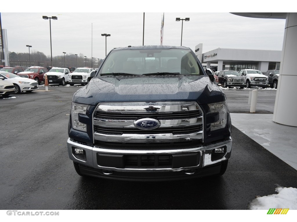 2017 F150 Lariat SuperCrew 4X4 - Blue Jeans / Light Camel photo #4