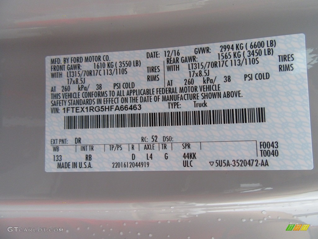 2017 F150 Color Code DR for Avalanche Photo #118069065