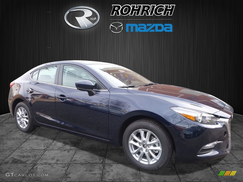 2017 MAZDA3 Sport 4 Door - Deep Crystal Blue Mica / Black photo #1