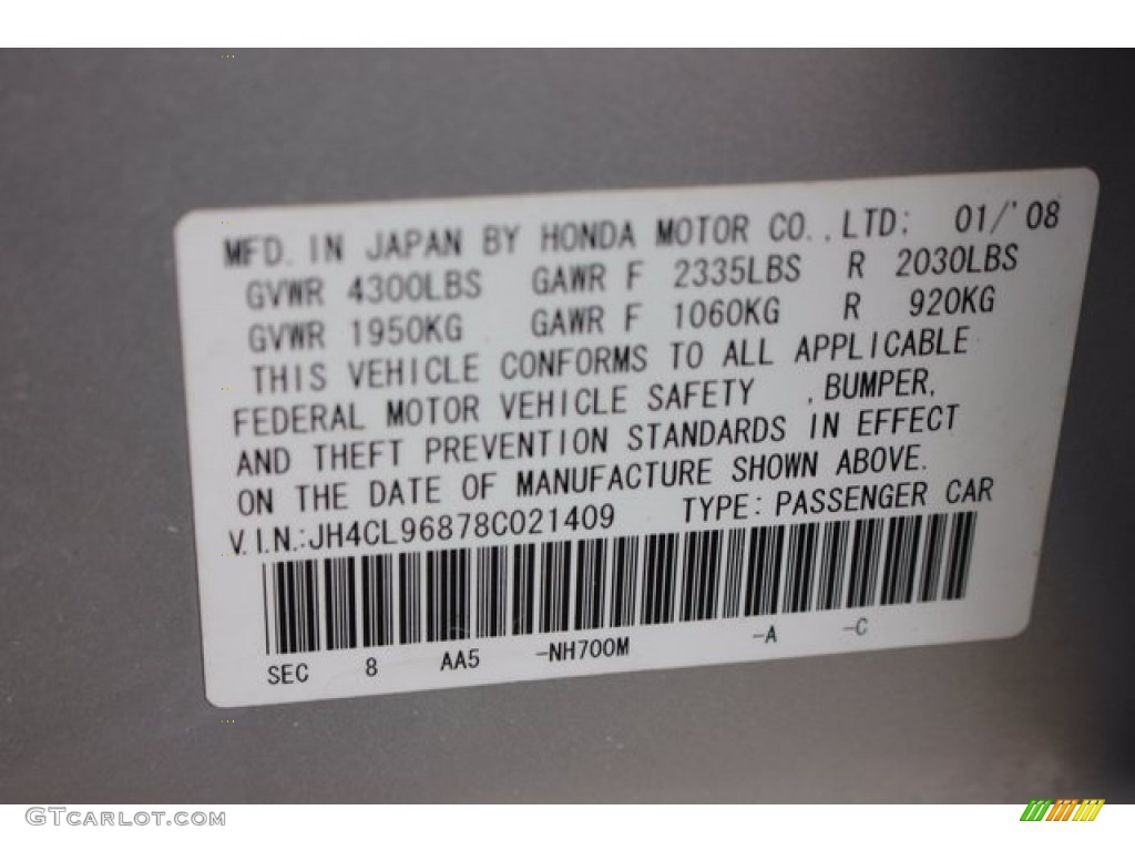 2008 TSX Sedan - Alabaster Silver Metallic / Ebony photo #51