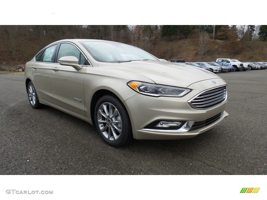 White Gold 2017 Ford Fusion Hybrid SE Exterior Photo #118074801