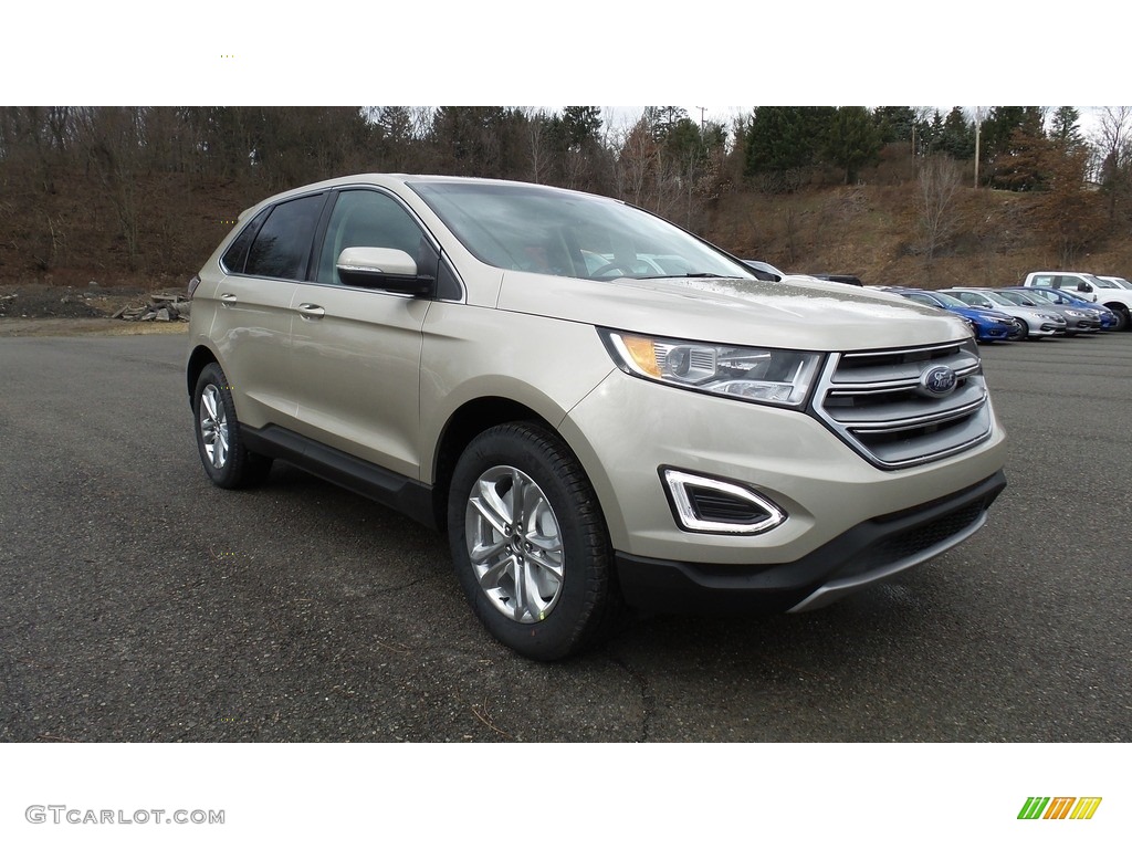 2017 Edge SEL AWD - White Gold Metallic / Dune photo #3