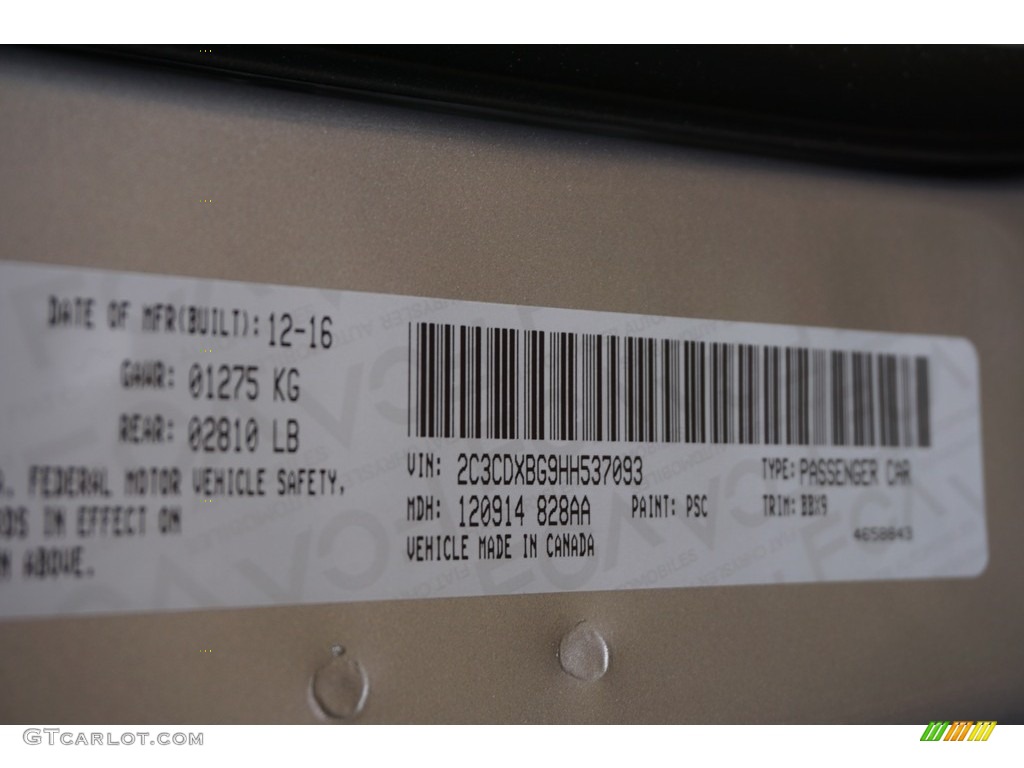 2017 Charger Color Code PSC for Billet Metallic Photo #118077837