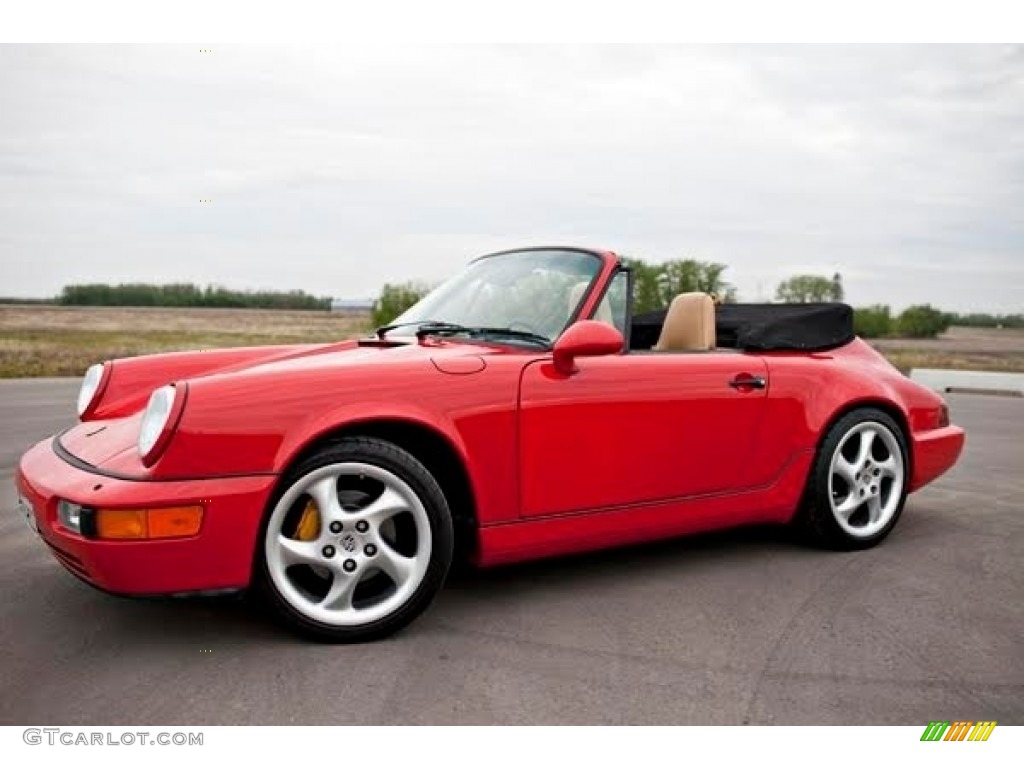 Guards Red 1990 Porsche 911 Carrera 2 Cabriolet Exterior Photo #118080363