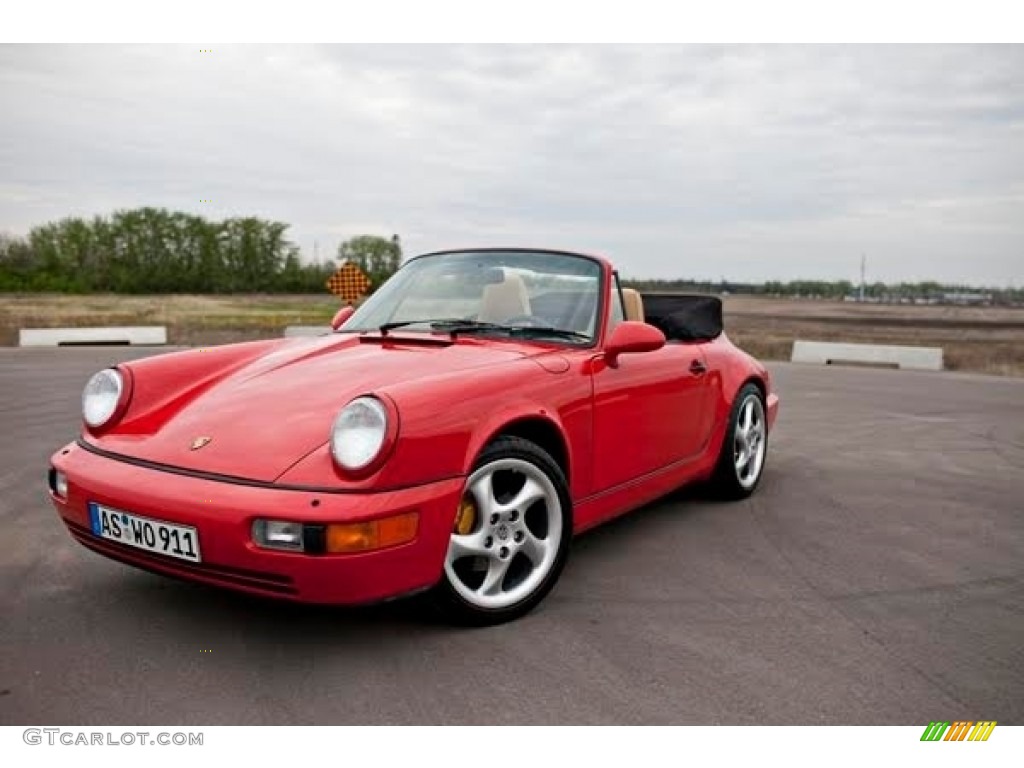 Guards Red 1990 Porsche 911 Carrera 2 Cabriolet Exterior Photo #118080438