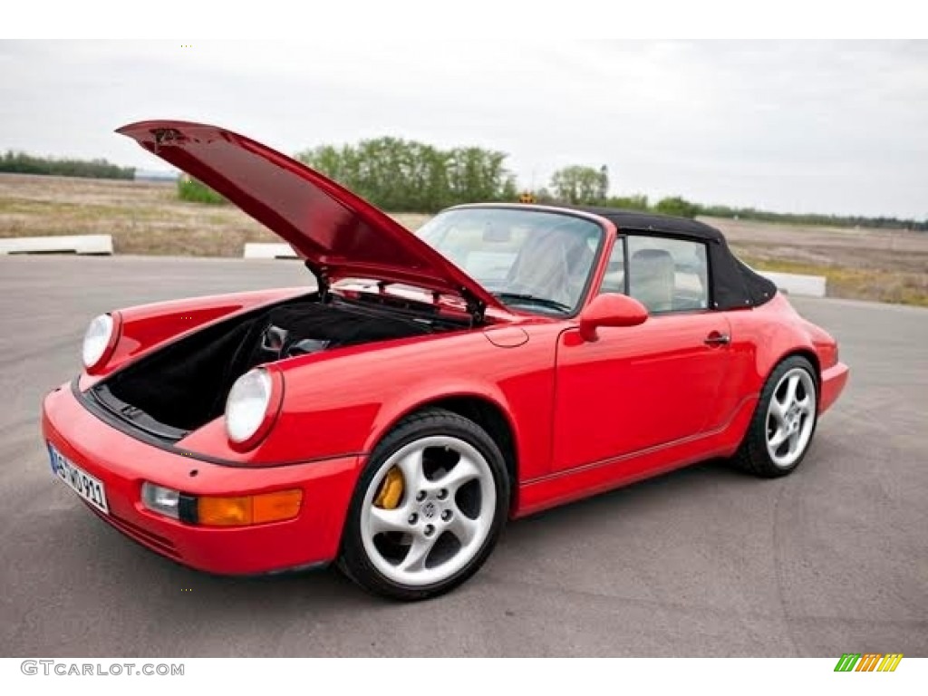 Guards Red 1990 Porsche 911 Carrera 2 Cabriolet Exterior Photo #118080579