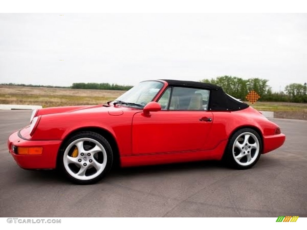 Guards Red 1990 Porsche 911 Carrera 2 Cabriolet Exterior Photo #118080639