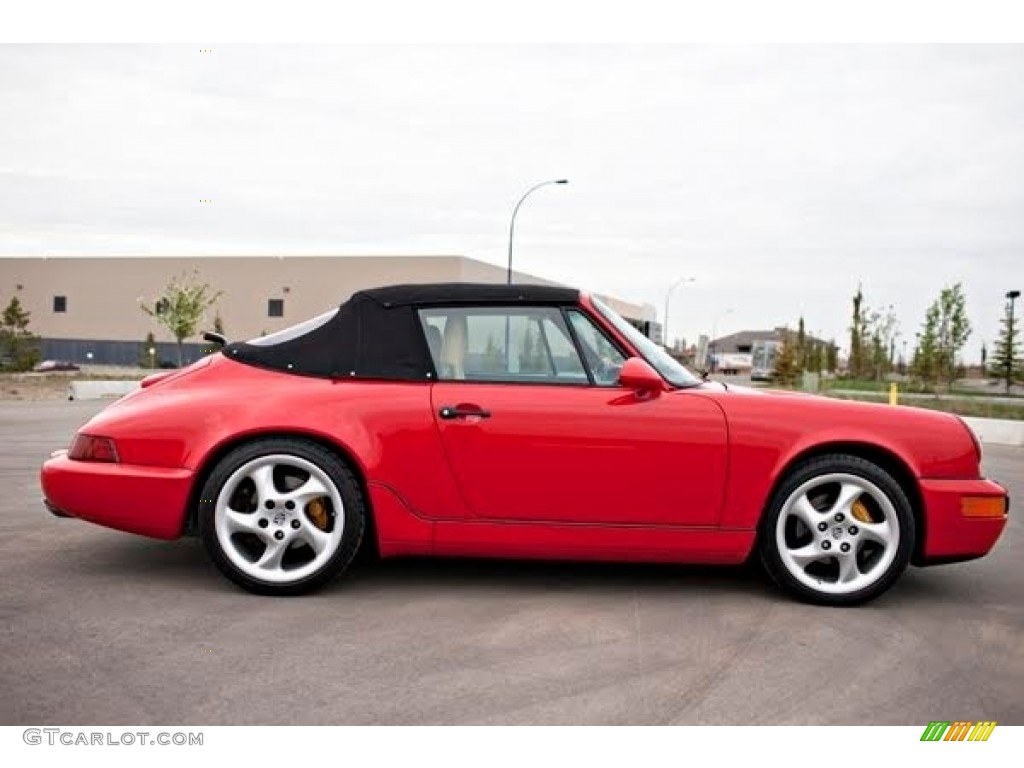 Guards Red 1990 Porsche 911 Carrera 2 Cabriolet Exterior Photo #118080669
