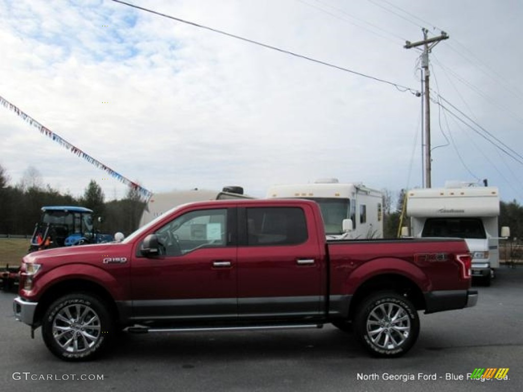 2017 F150 XLT SuperCrew 4x4 - Ruby Red / Earth Gray photo #2