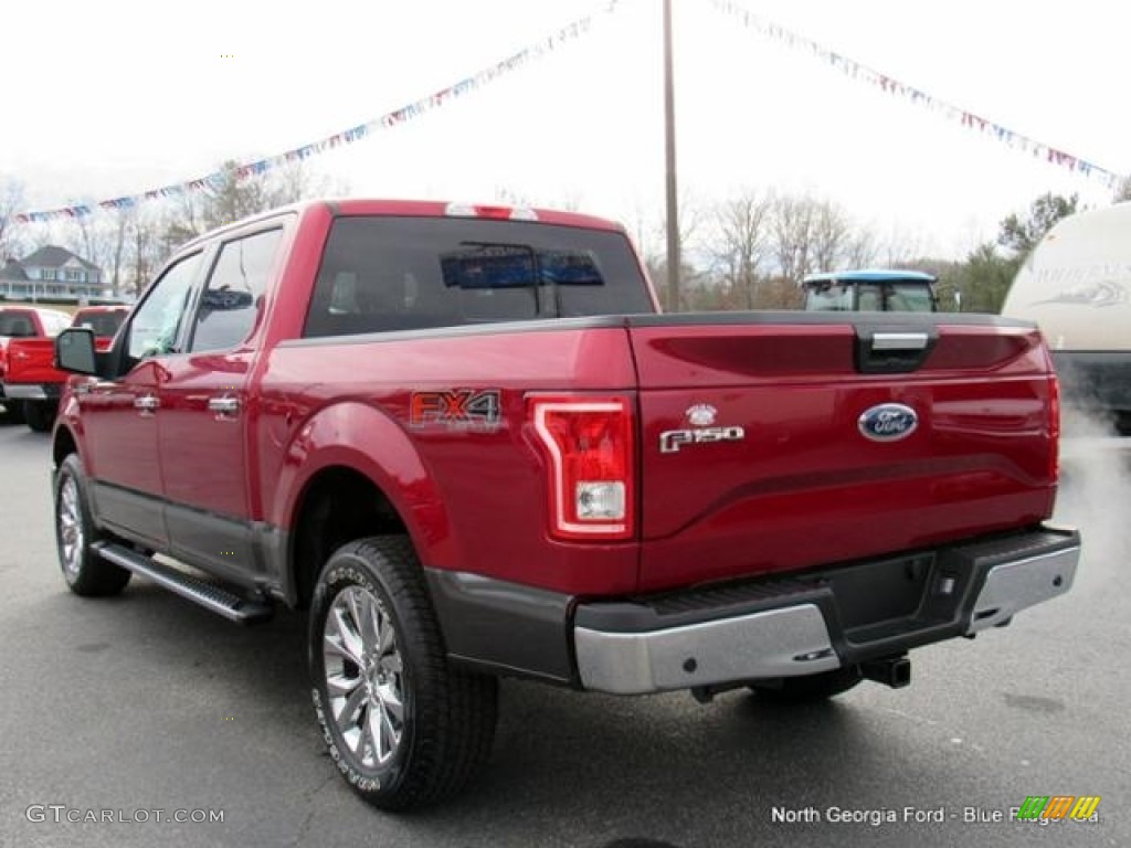 2017 F150 XLT SuperCrew 4x4 - Ruby Red / Earth Gray photo #3