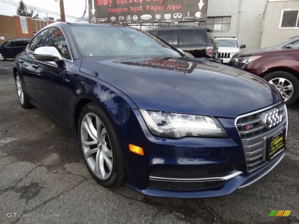 2013 S7 4.0 TFSI quattro - Estoril Blue Crystal / Black Valcona leather with diamond stitching photo #3