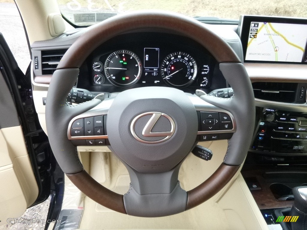 2017 Lexus LX 570 Parchment Steering Wheel Photo #118085685