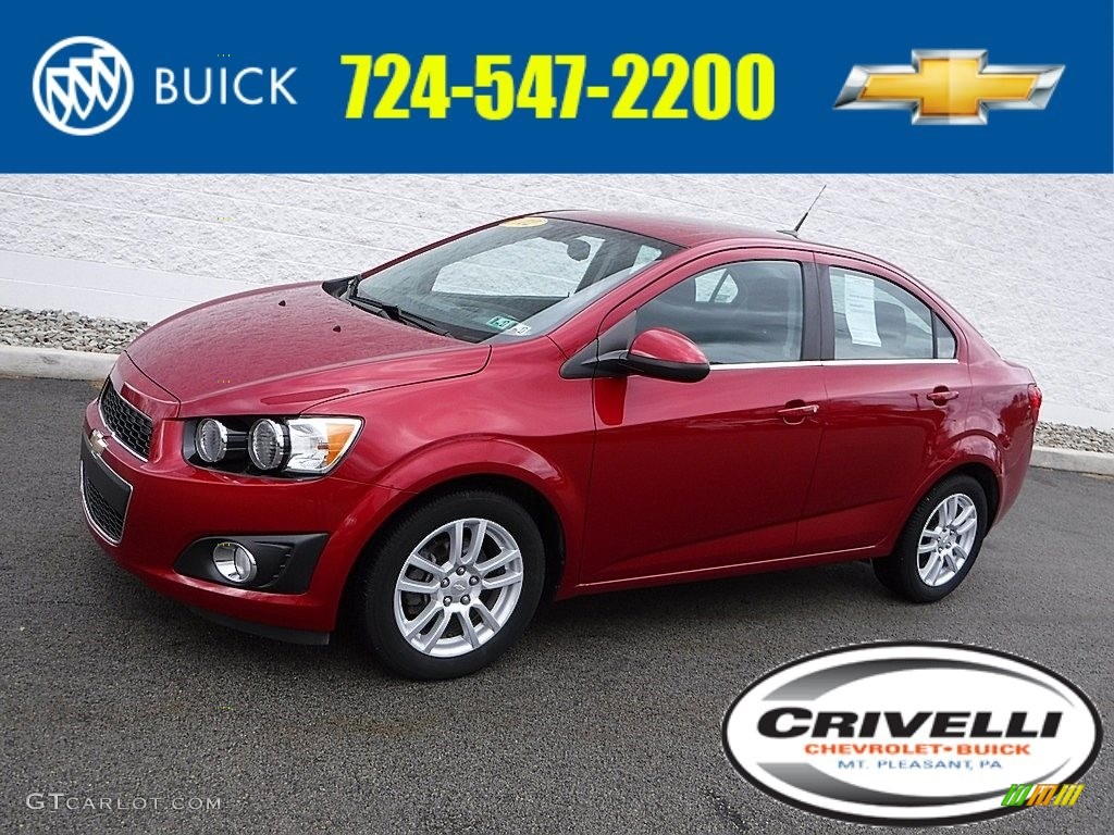 2012 Sonic LT Sedan - Crystal Red Tintcoat / Jet Black/Dark Titanium photo #1
