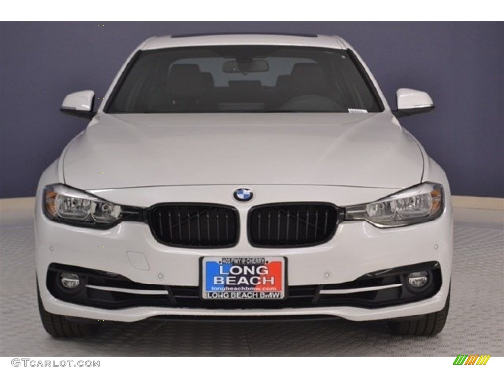 2017 3 Series 330i Sedan - Mineral White Metallic / Black photo #2