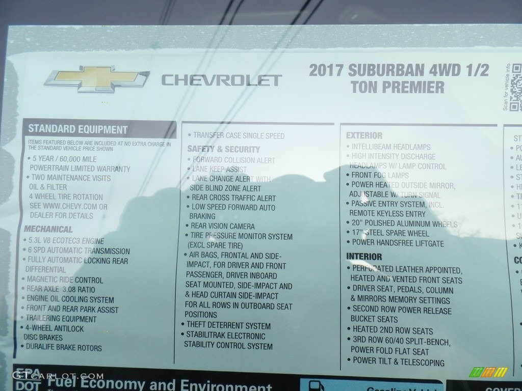 2017 Suburban Premier 4WD - Black / Jet Black photo #81