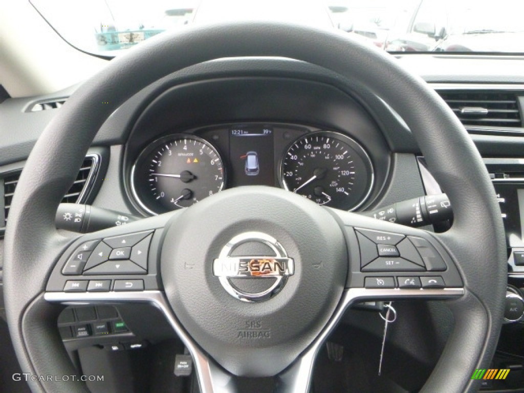 2017 Nissan Rogue S AWD Charcoal Steering Wheel Photo #118104768