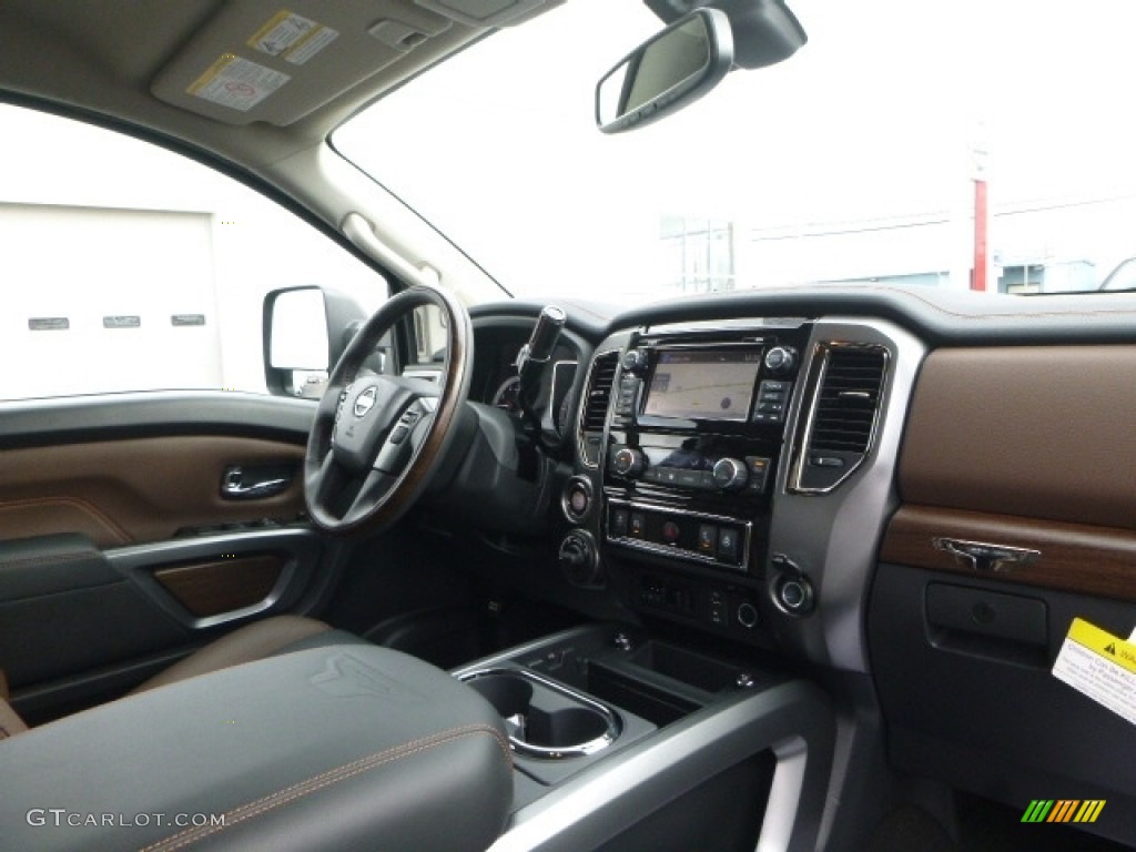 2017 Nissan TITAN XD Platinum Reserve Crew Cab 4x4 Black Dashboard Photo #118105386