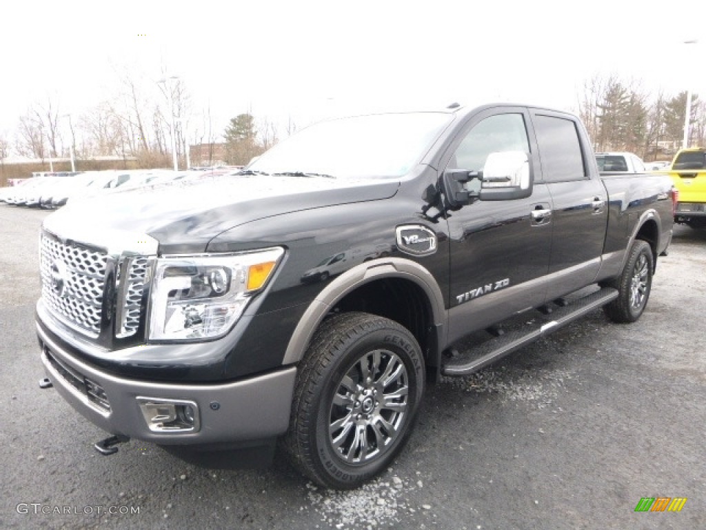 Magnetic Black 2017 Nissan TITAN XD Platinum Reserve Crew Cab 4x4 Exterior Photo #118105509