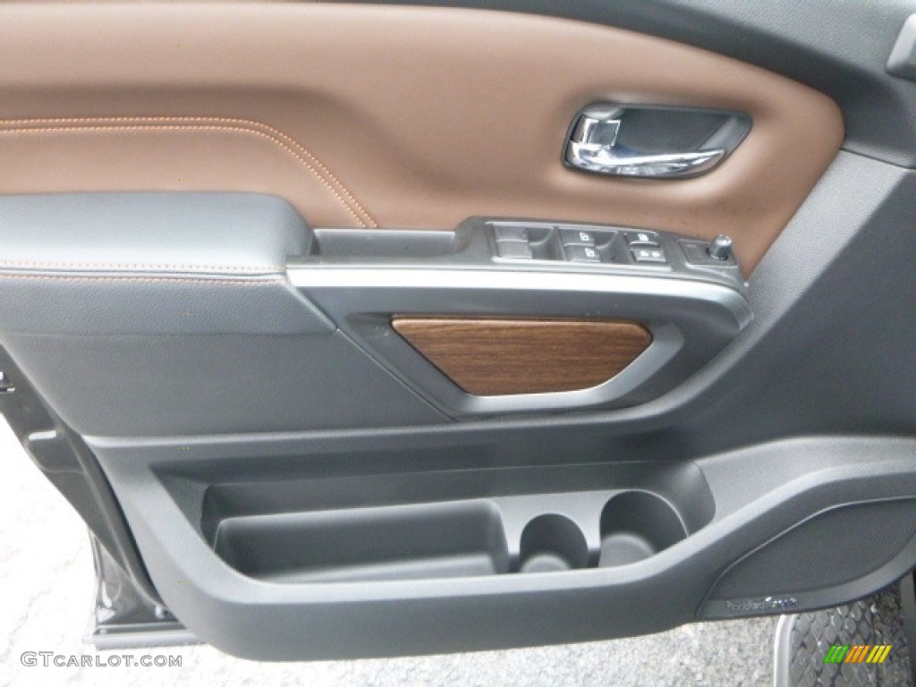 2017 Nissan TITAN XD Platinum Reserve Crew Cab 4x4 Black Door Panel Photo #118105575