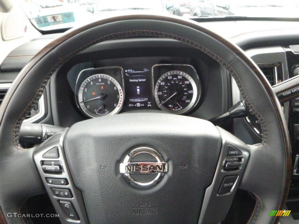 2017 Nissan TITAN XD Platinum Reserve Crew Cab 4x4 Black Steering Wheel Photo #118105716