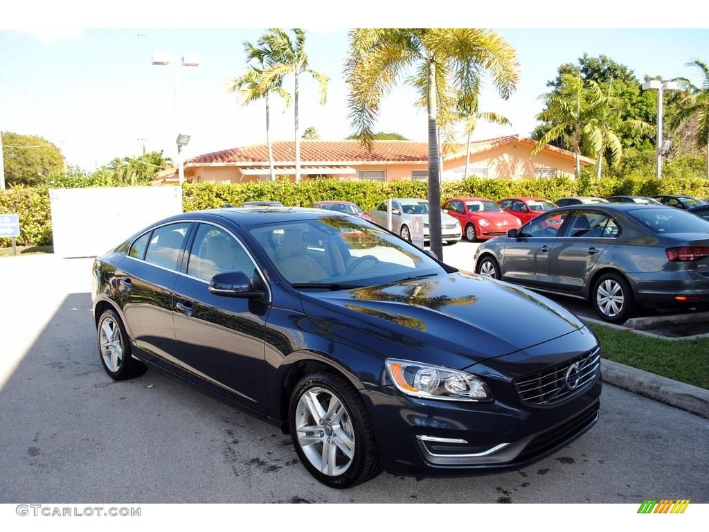 2014 S60 T5 - Caspian Blue Metallic / Soft Beige photo #1