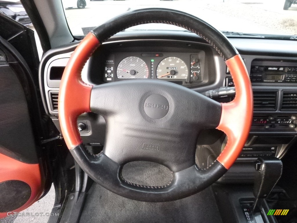 1999 Isuzu VehiCROSS Standard VehiCROSS Model Carbon Black/Martian Rock Red Steering Wheel Photo #118119558