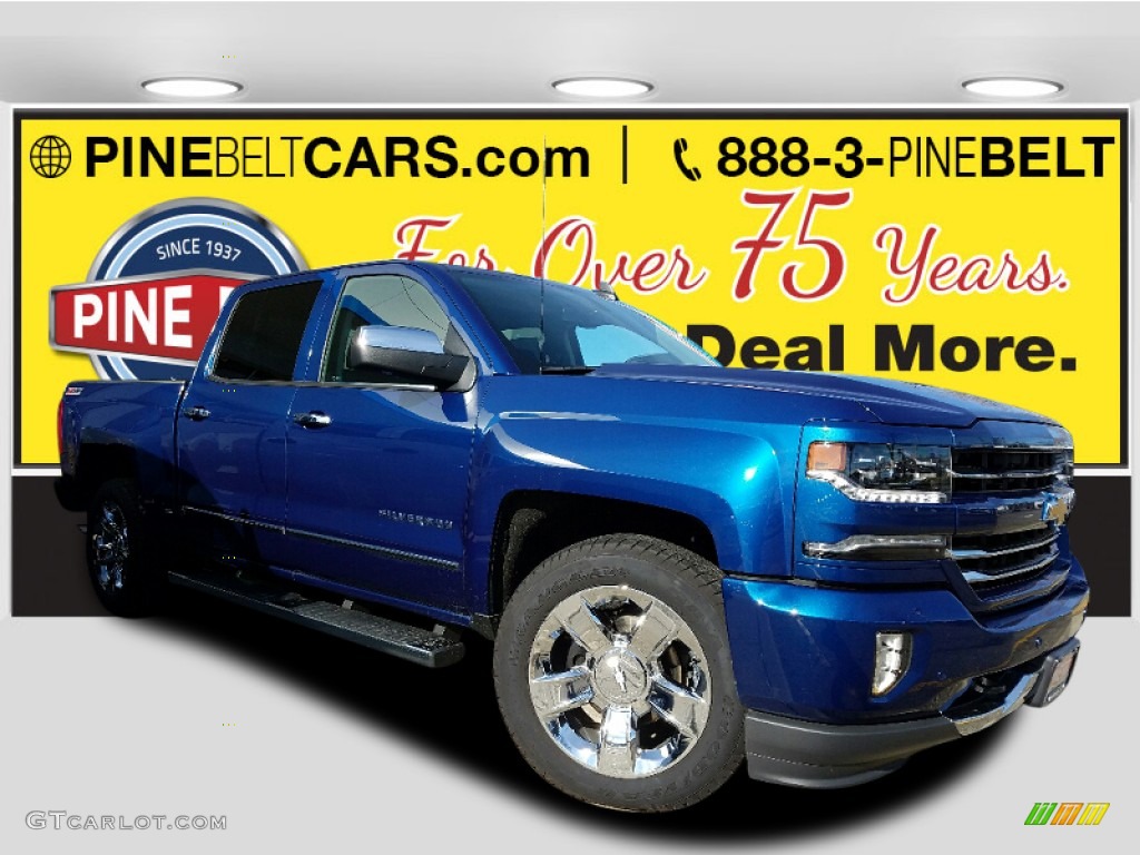 2017 Silverado 1500 LTZ Crew Cab 4x4 - Deep Ocean Blue Metallic / Jet Black photo #1