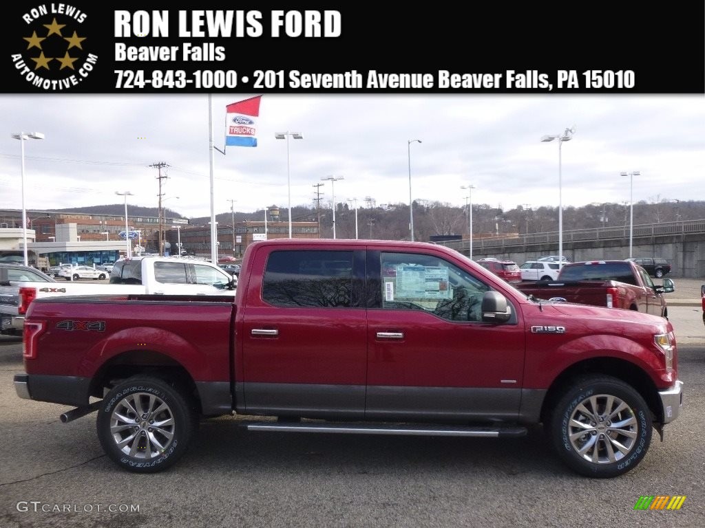 2017 F150 XLT SuperCrew 4x4 - Ruby Red / Earth Gray photo #1