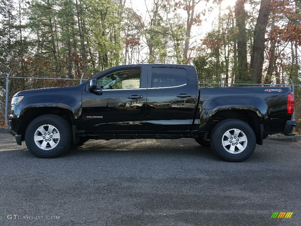 Black 2017 Chevrolet Colorado WT Crew Cab 4x4 Exterior Photo #118122495