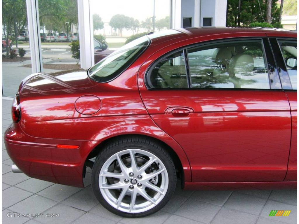 2007 S-Type R Sport - Radiance Red Metallic / Champagne photo #31