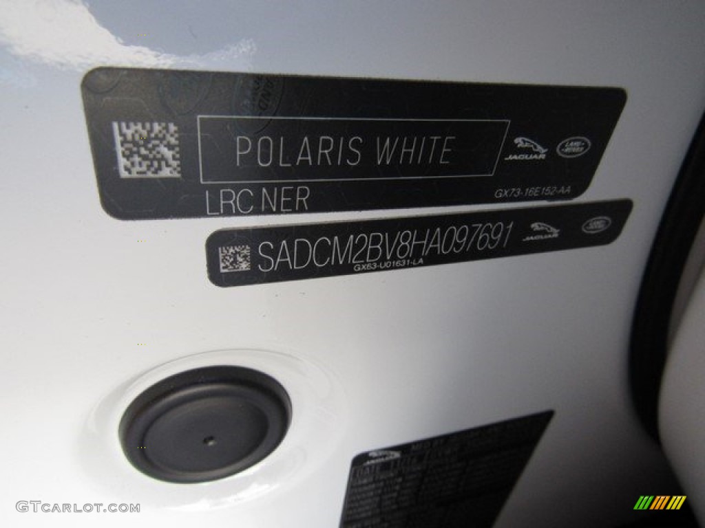 2017 F-PACE Color Code NER for Polaris White Photo #118124735