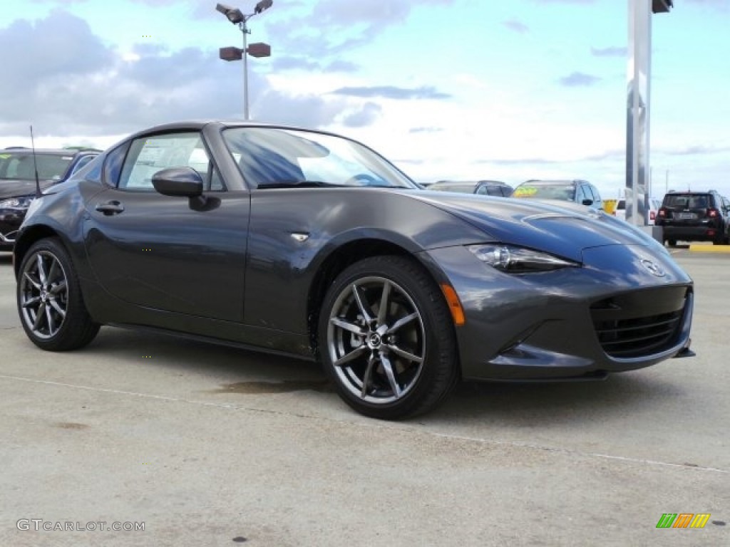 Machine Gray Metallic 2017 Mazda MX-5 Miata RF Grand Touring Exterior Photo #118132403