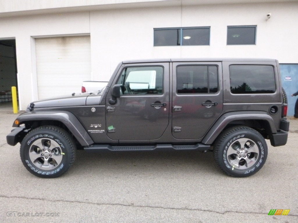 2017 Wrangler Unlimited Sahara 4x4 - Granite Crystal Metallic / Black photo #3