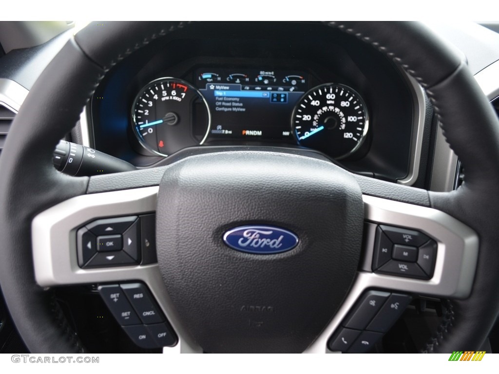 2017 Ford F150 Lariat SuperCrew Black Steering Wheel Photo #118136733
